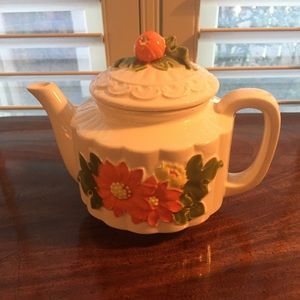 Vintage TIL teapot - Yellow and Orange Flowers EUC